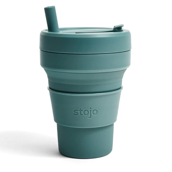 Stojo Collapsible Cup Biggie 16oz/470ml in color Eucalyptus Blue - Picture 1 of 6